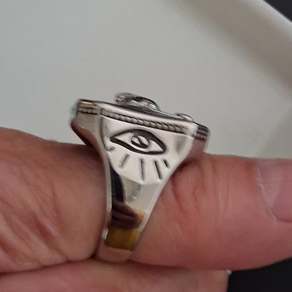 MEN'S SKULL BIKER RING STAINLESS STEEL SIZE 11